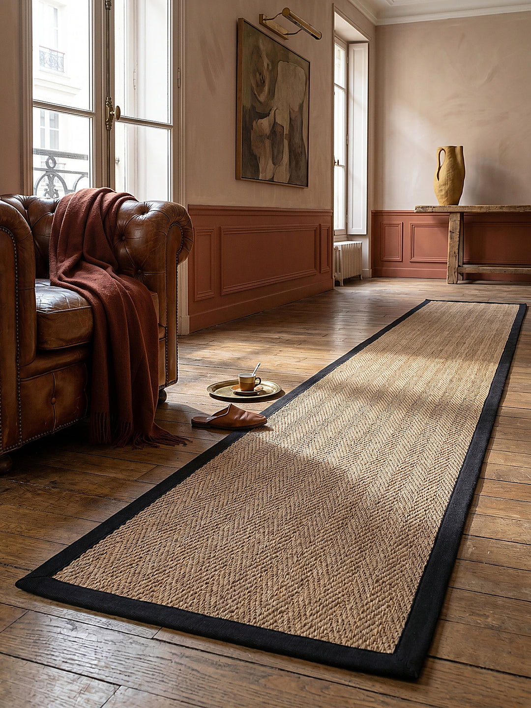 Teppich Braun-Schwarz Textur Nahaufnahme_