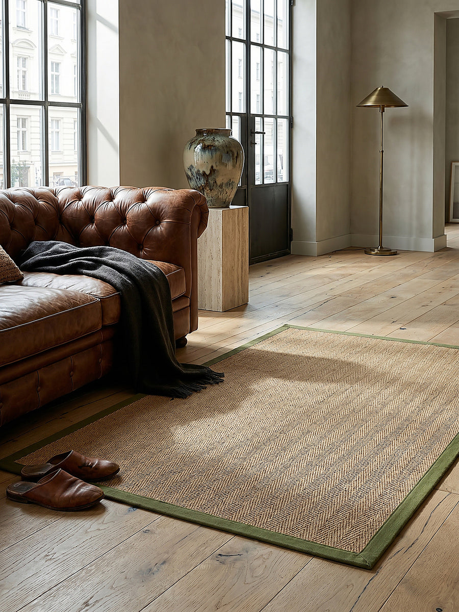 Teppich Braun-Grün Textur Nahaufnahme_