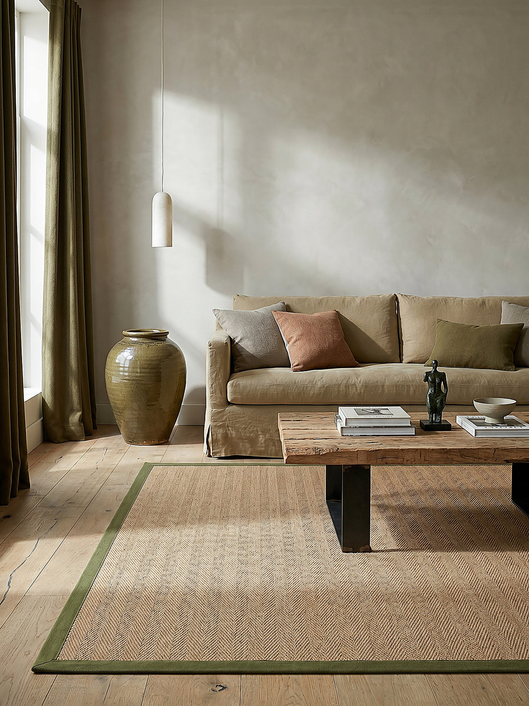Teppich Braun-Grün rechteckig Editorial Styling_