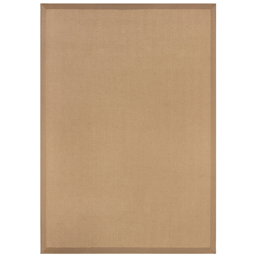 Jute-Teppich mit Fischgrätenmuster und Bordüre TRENT KIRA_Rechteckig_