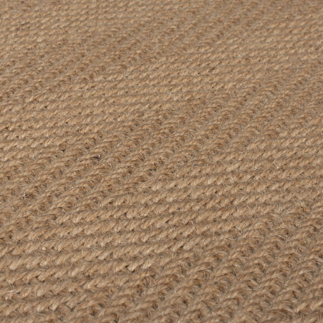 Jute-Teppich Fischgrätenmuster Bordüre rutschfest Naturfaser_Naturfarben_Rechteckig_