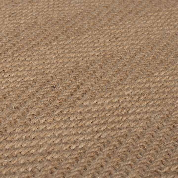 Jute-Teppich Fischgrätenmuster Bordüre rutschfest Naturfaser_Naturfarben_Rechteckig_