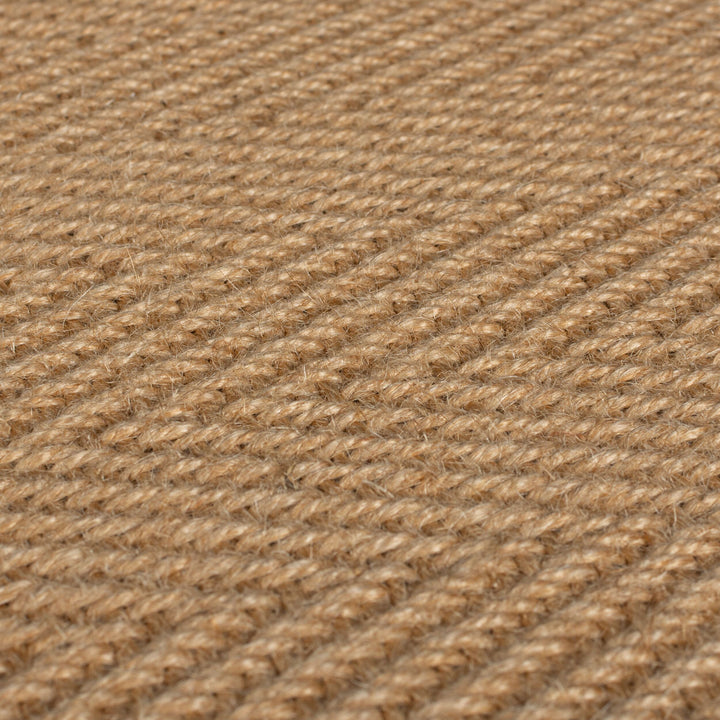 Jute-Teppich Fischgrätenmuster Bordüre rutschfest Naturfaser_Dunkelblau_Läufer_