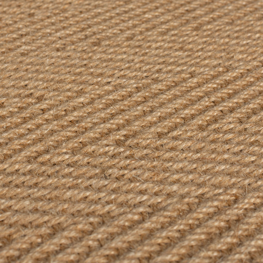 Jute-Teppich Fischgrätenmuster Bordüre rutschfest Naturfaser_Dunkelblau_Läufer_