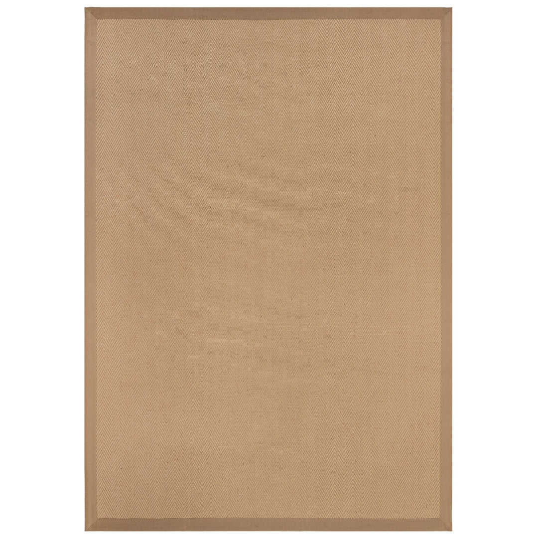 Jute-Teppich mit Fischgrätenmuster und Bordüre TRENT KIRA_Rechteckig_