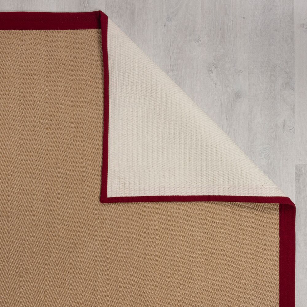 Jute-Teppich mit Fischgrätenmuster und Bordüre TRENT KIRA_Rechteckig_