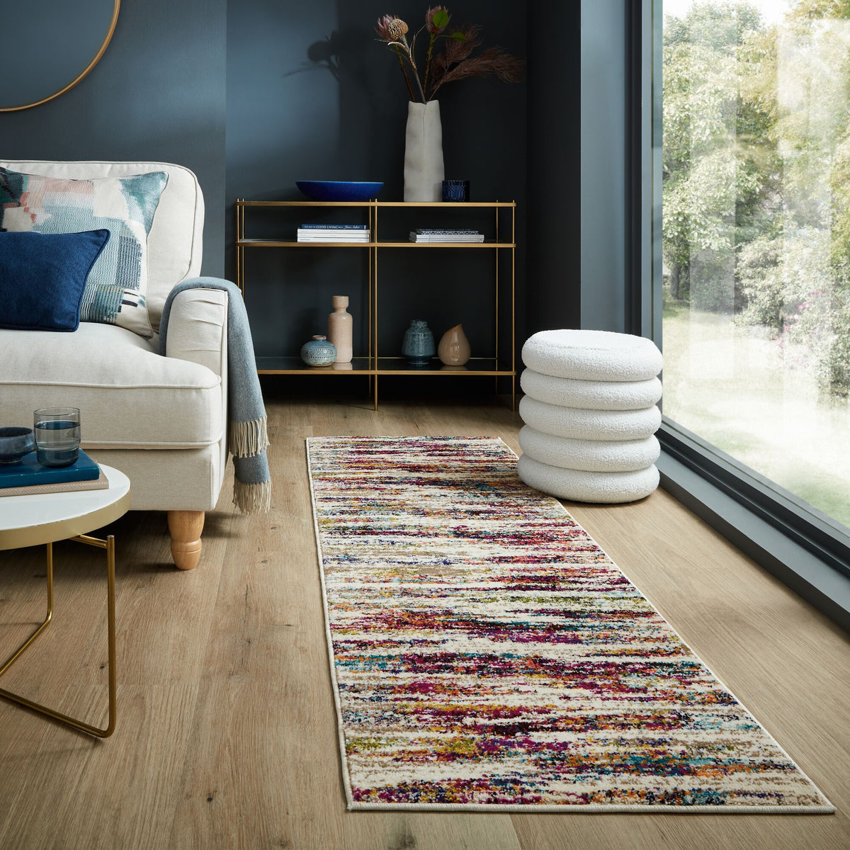 Teppich Kurzflor Abstrakt Modern - Wohnzimmer_Multicolor_Läufer_