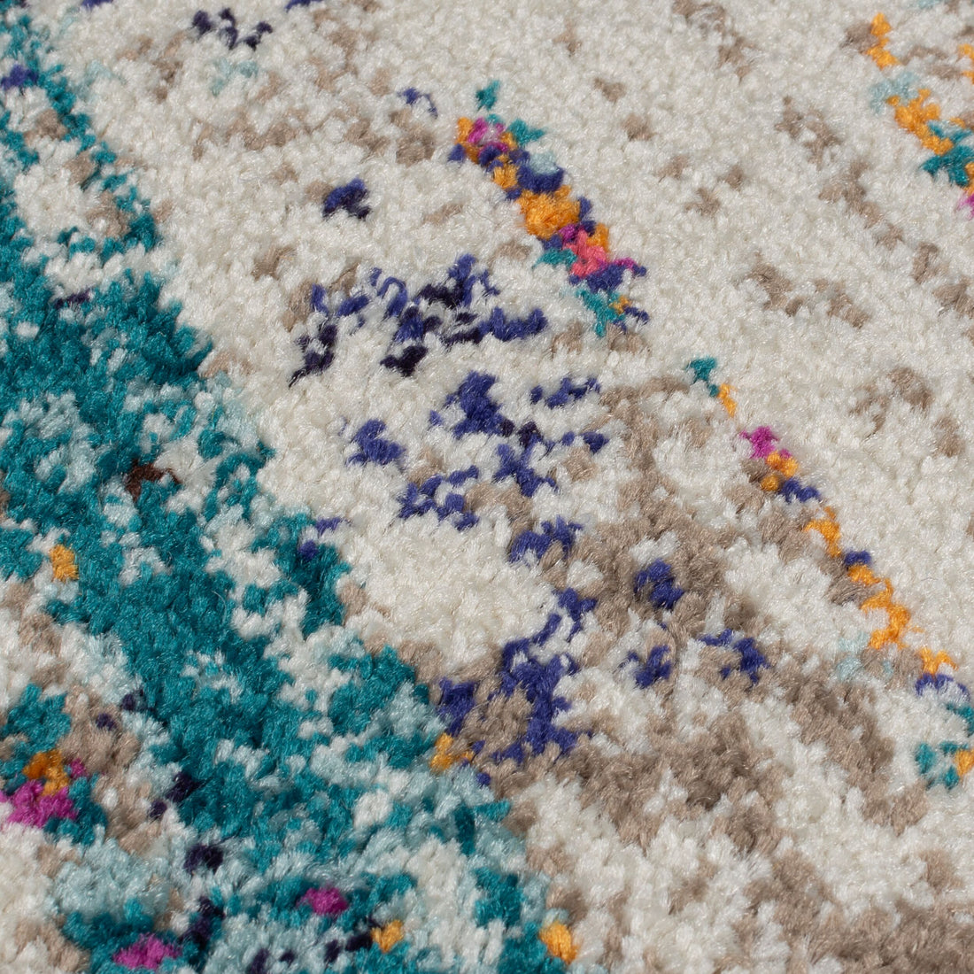 Teppich Kurzflor Abstrakt Modern - Wohnzimmer Multicolor Läufer