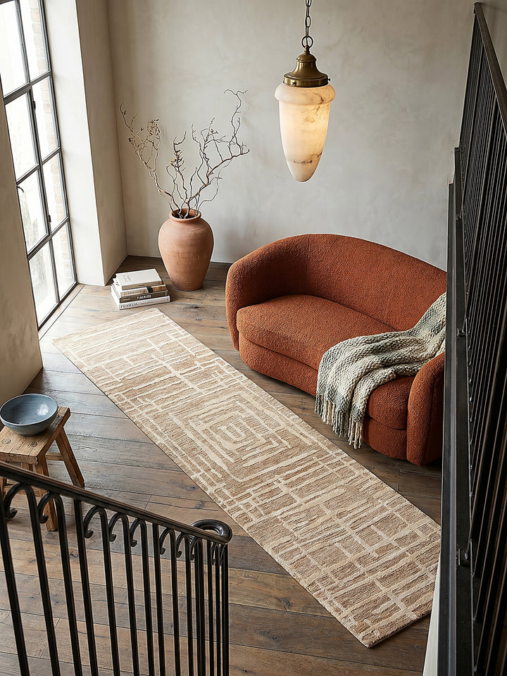Teppich Senfgelb Läufer Musteransicht von oben Designkollektion_