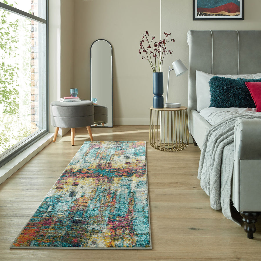 Teppich Kurzflor Abstrakt - Wohnzimmer_Multicolor_Läufer_