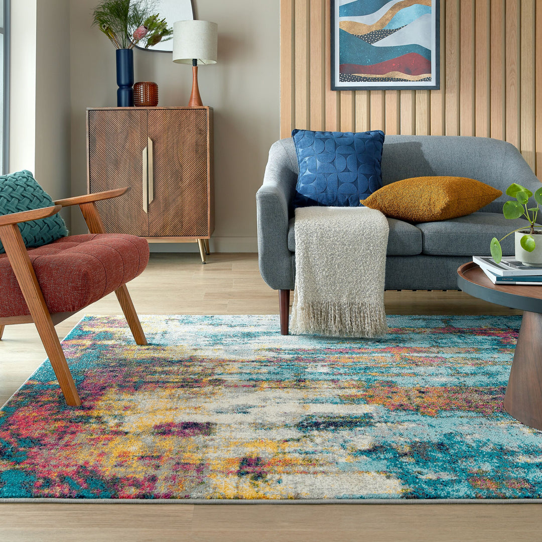 Teppich Kurzflor Abstrakt - Wohnzimmer_Multicolor_Rechteckig_