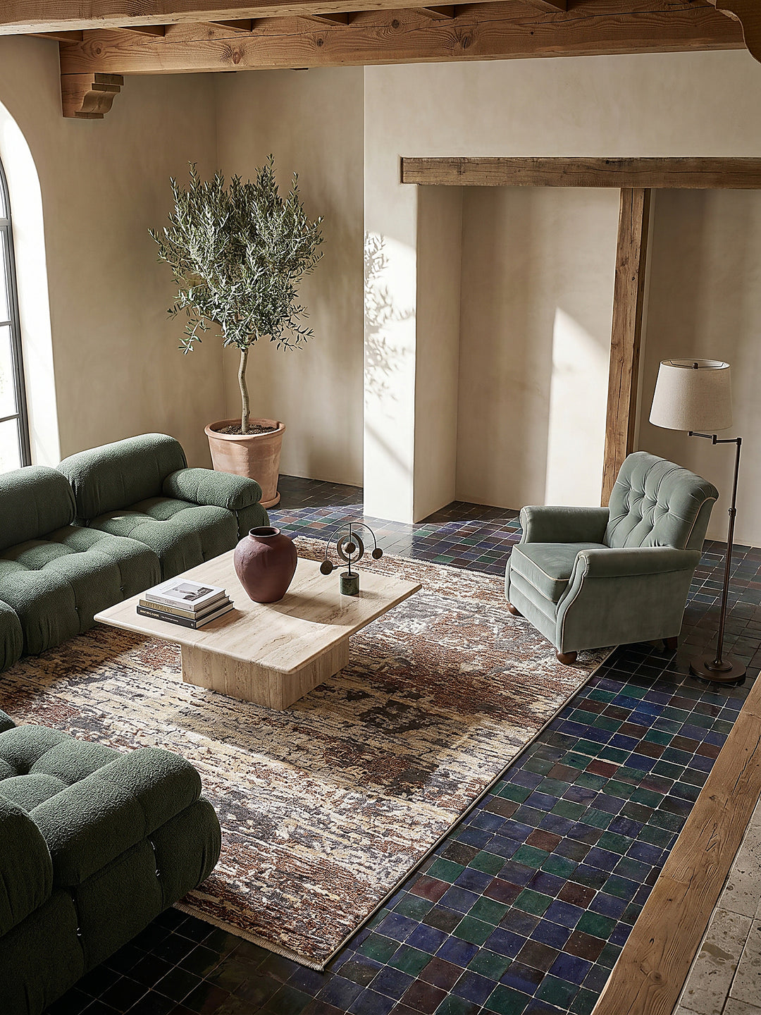 Teppich Erdtöne Läufer Musteransicht von oben Designkollektion_
