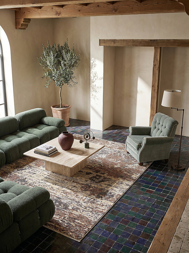 Teppich Erdtöne Läufer Musteransicht von oben Designkollektion_