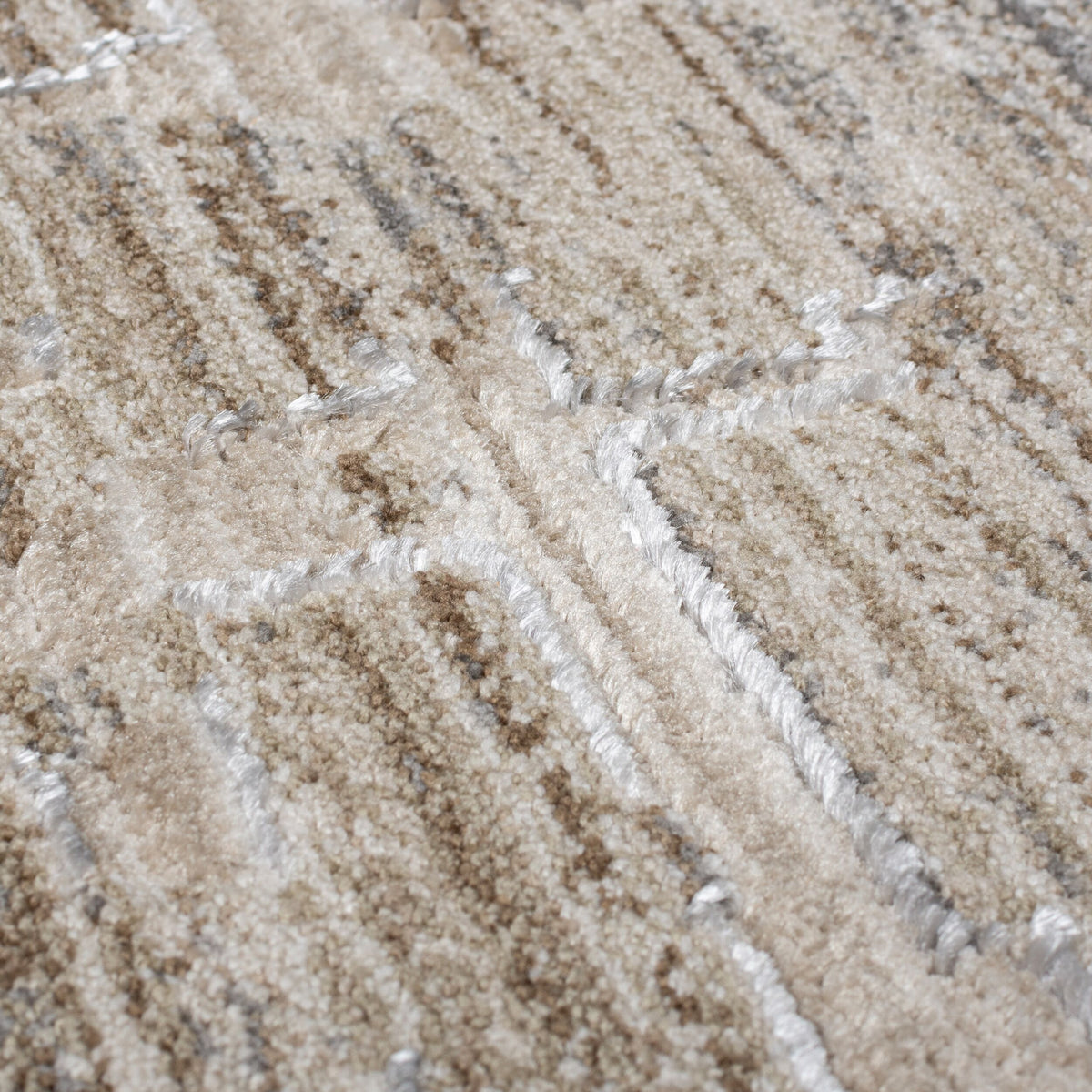 Teppich Backstein-Muster Taupe-Beige Kurzflor Flor Nahaufnahme Rechteckig_
