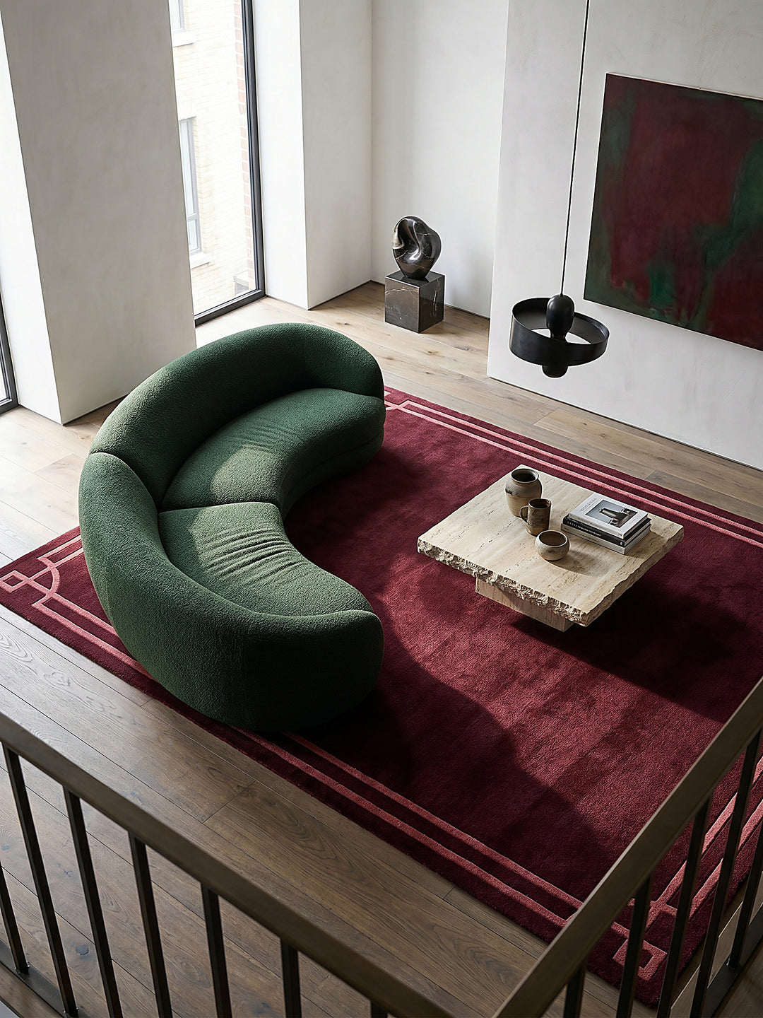 Teppich Rot rechteckig Musteransicht von oben Designkollektion_