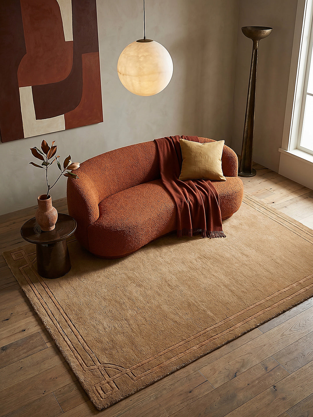 Teppich Ocker rechteckig Musteransicht von oben Designkollektion_