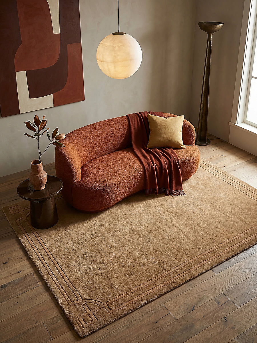 Teppich Ocker rechteckig Musteransicht von oben Designkollektion_
