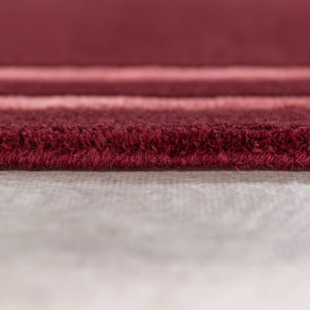 Teppich Art-Déco-Design  - Hochwertiger Halbflach Teppich aus Wolle-Viskose-Mischung mit edler Bordüre_Rechteckig_