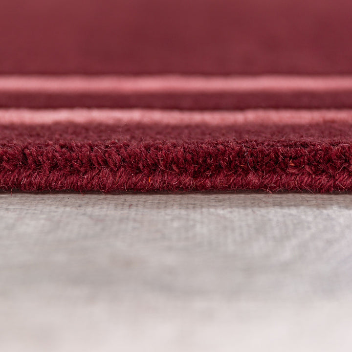 Teppich Art-Déco-Design  - Hochwertiger Halbflach Teppich aus Wolle-Viskose-Mischung mit edler Bordüre_Rechteckig_