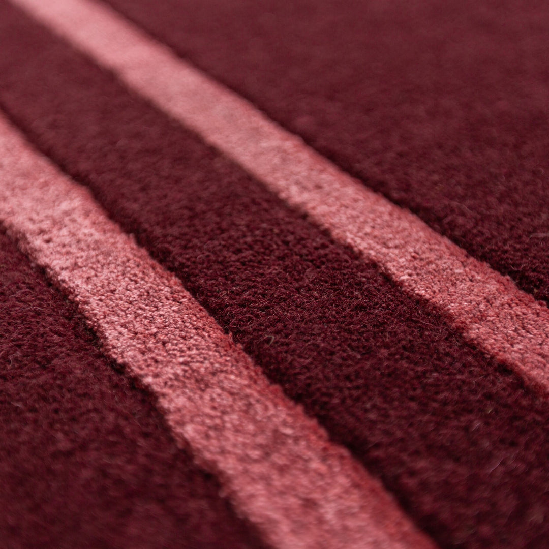 Teppich Kurzflor im Art-Déco-Stil - Klassische Bordüre - Wohnzimmer_Rot_Rechteckig_