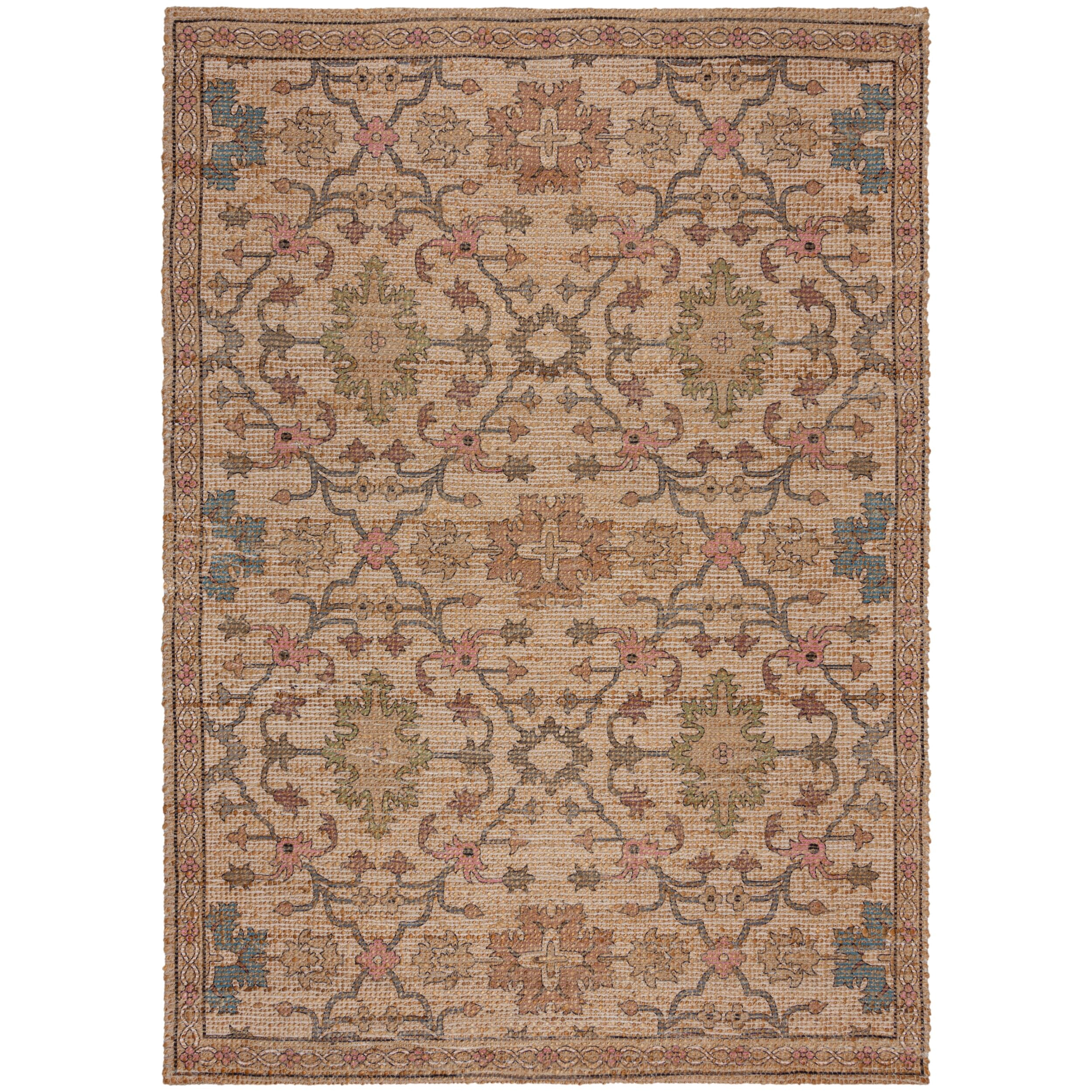 Waschbarer Teppich Vintage – 20,3 X 25,4 Cm, Rot, Boho-Blumenprint, Rutschfest