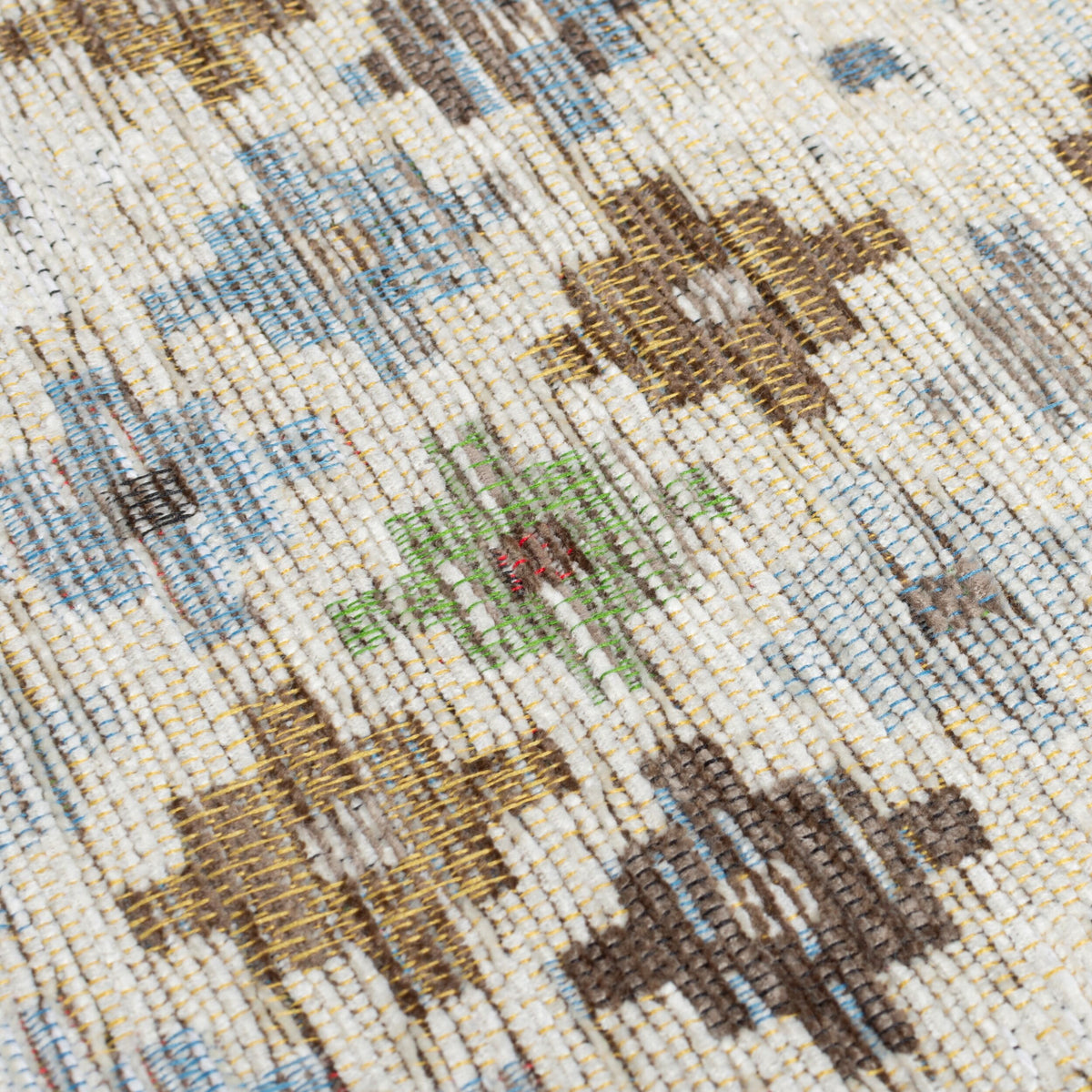 Teppich Kelim-Ethno Beige-Braun Flachgewebe Muster Nahaufnahme Rechteckig_