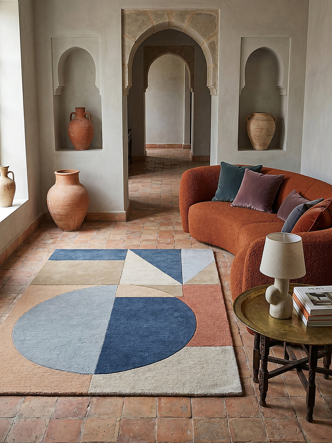 Teppich Multicolor-Pastell rechteckig Musteransicht von oben Designkollektion_