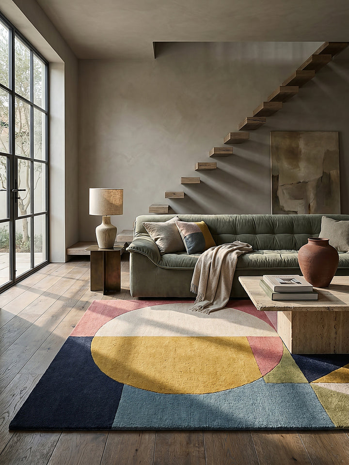 Teppich Multicolor-Strahlend rechteckig im modernen Wohnzimmer Einrichtungsidee_