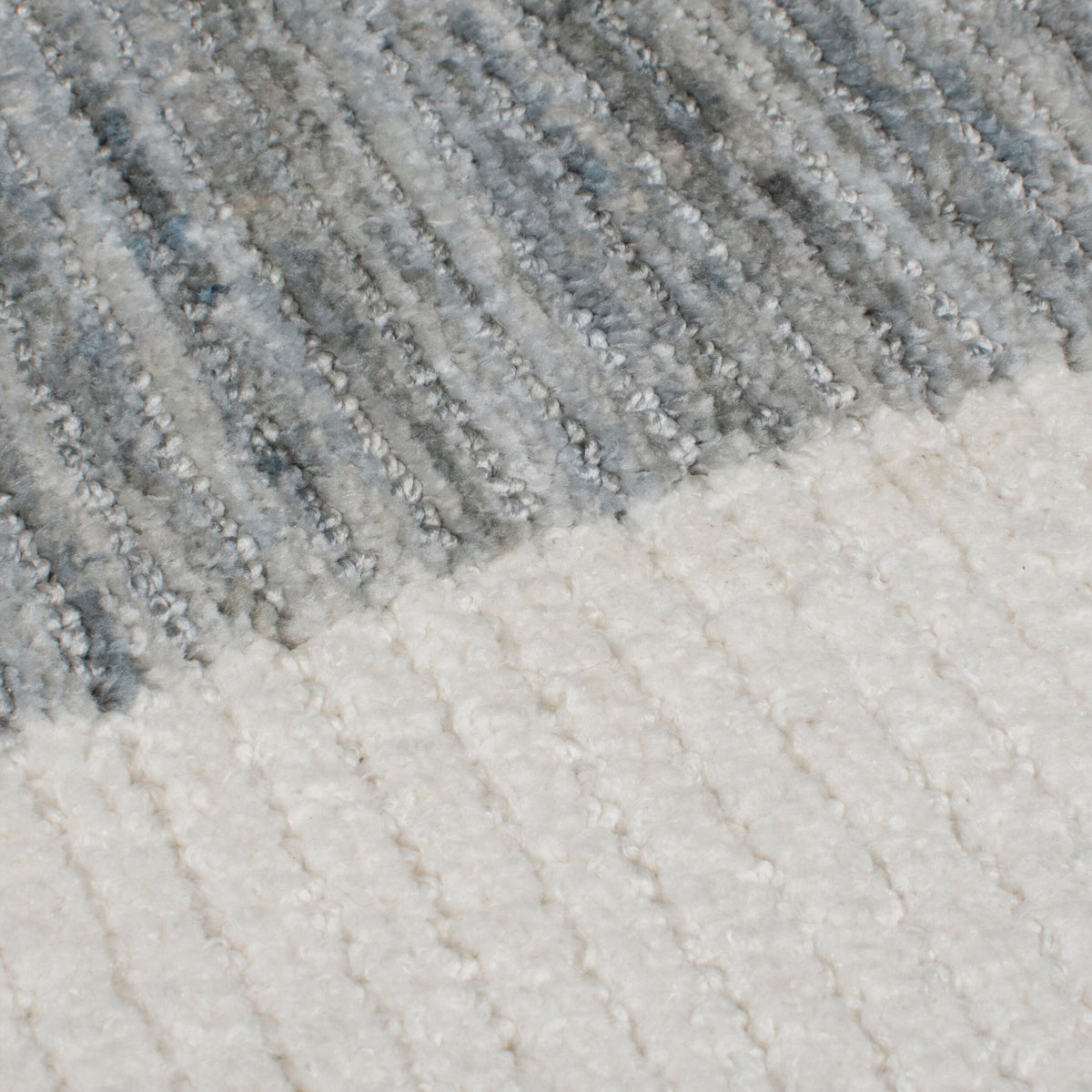 Teppich Streifen-Collage Grau-Creme Kurzflor Flor Nahaufnahme Rechteckig