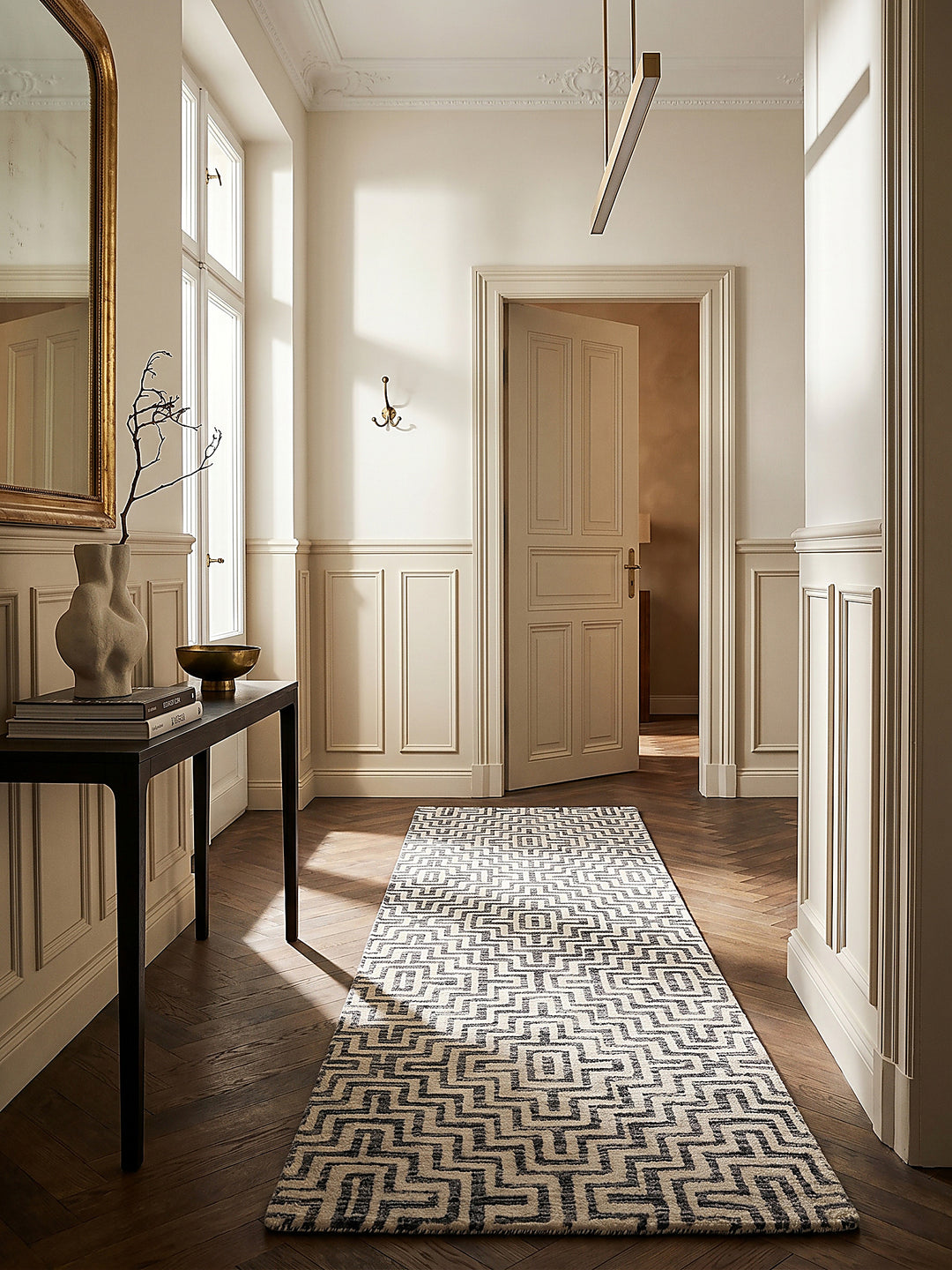 Teppich Grau Läufer im modernen Wohnzimmer Einrichtungsidee_
