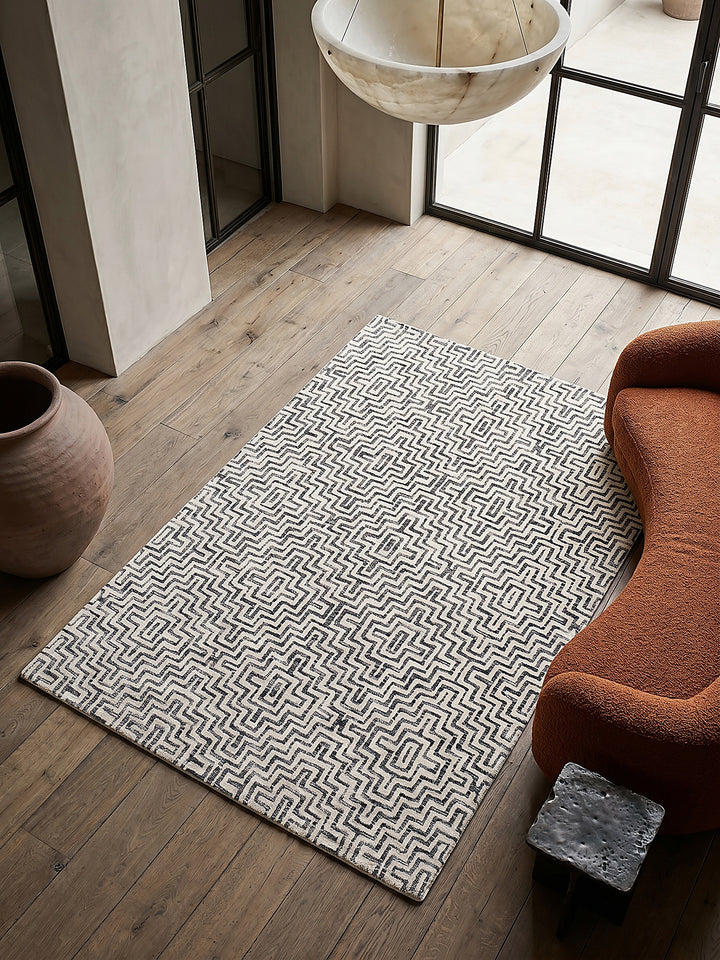 Teppich Grau rechteckig Musteransicht von oben Designkollektion_