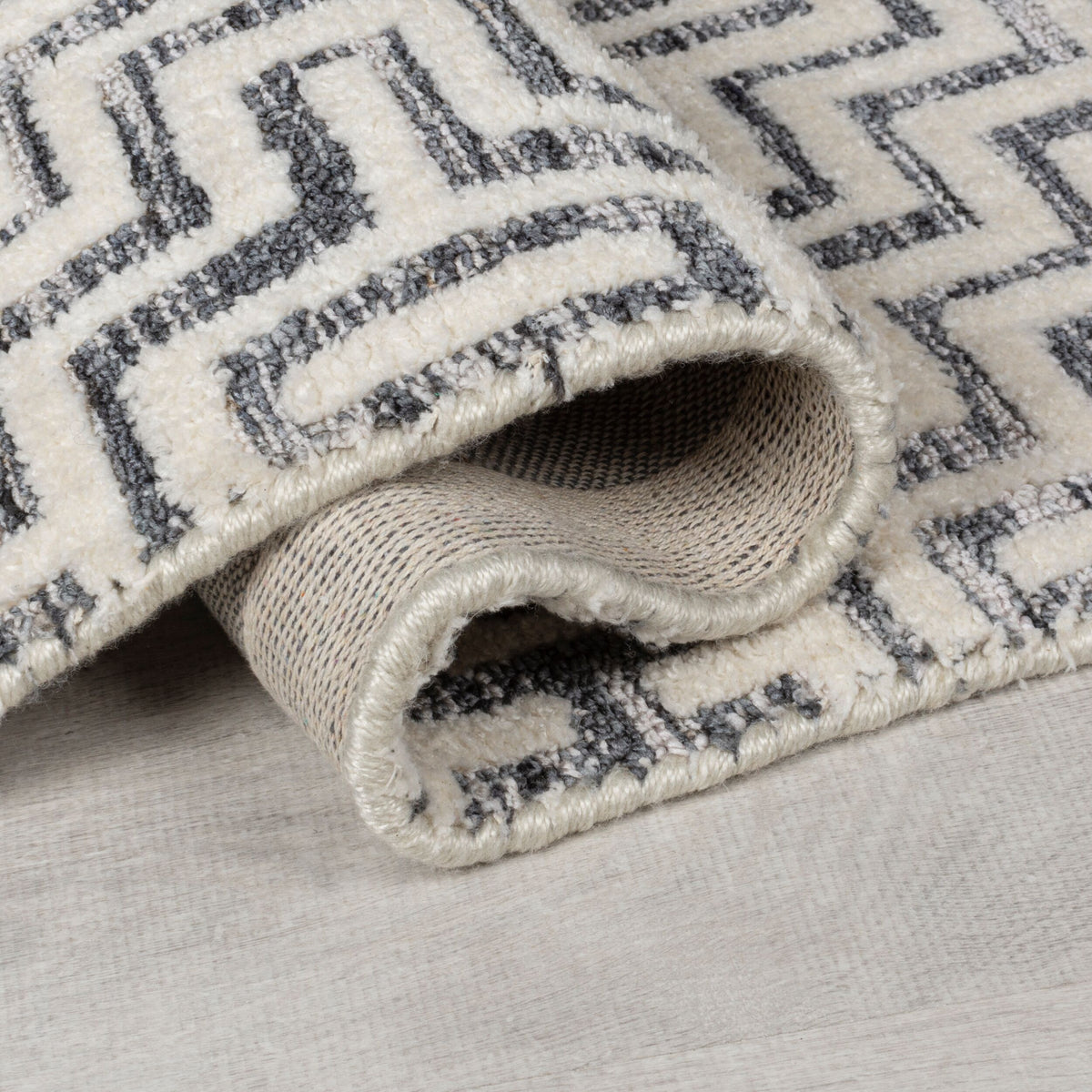 Teppich Kurzflor Zickzack Muster - Geometrisch - Wohnzimmer Läufer