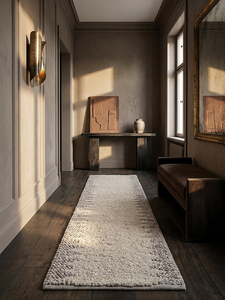 Teppich Beige Läufer im modernen Wohnzimmer Einrichtungsidee_