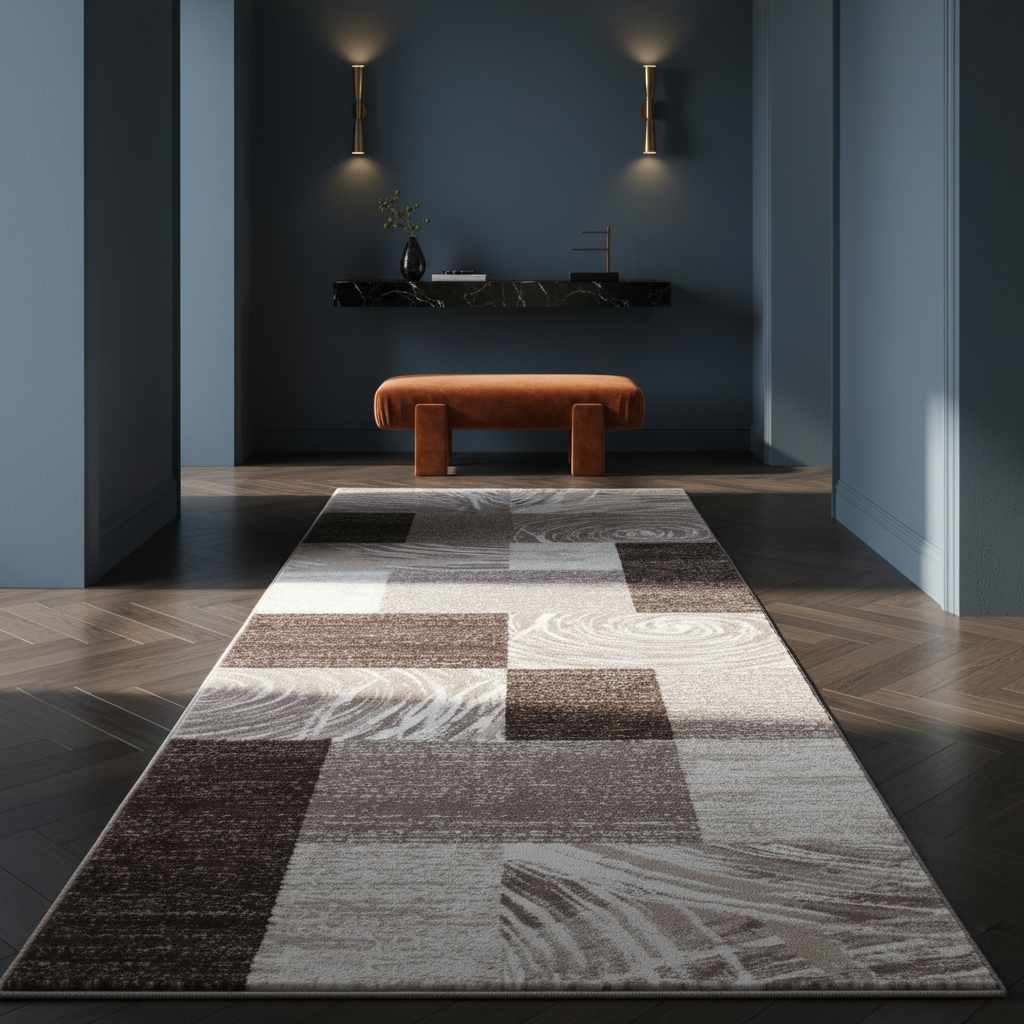 Teppich Handwäsche Kurzflor Abstrakte Karos Polypropylen Wohnzimmer_Läufer_