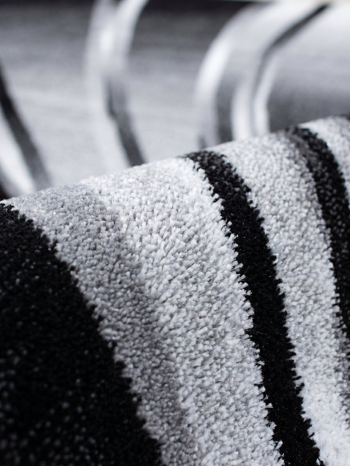 Teppich Schwarz Läufer Farbdetail Muster_