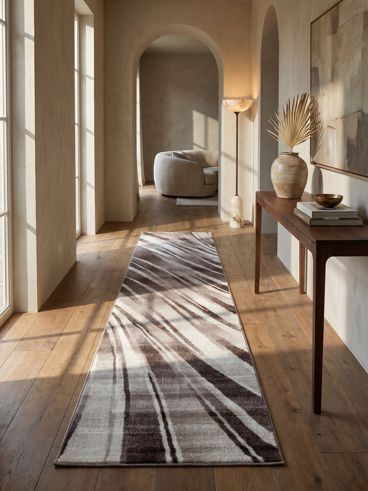 Teppich Brown Läufer im Wohnzimmer Einrichtungsidee_