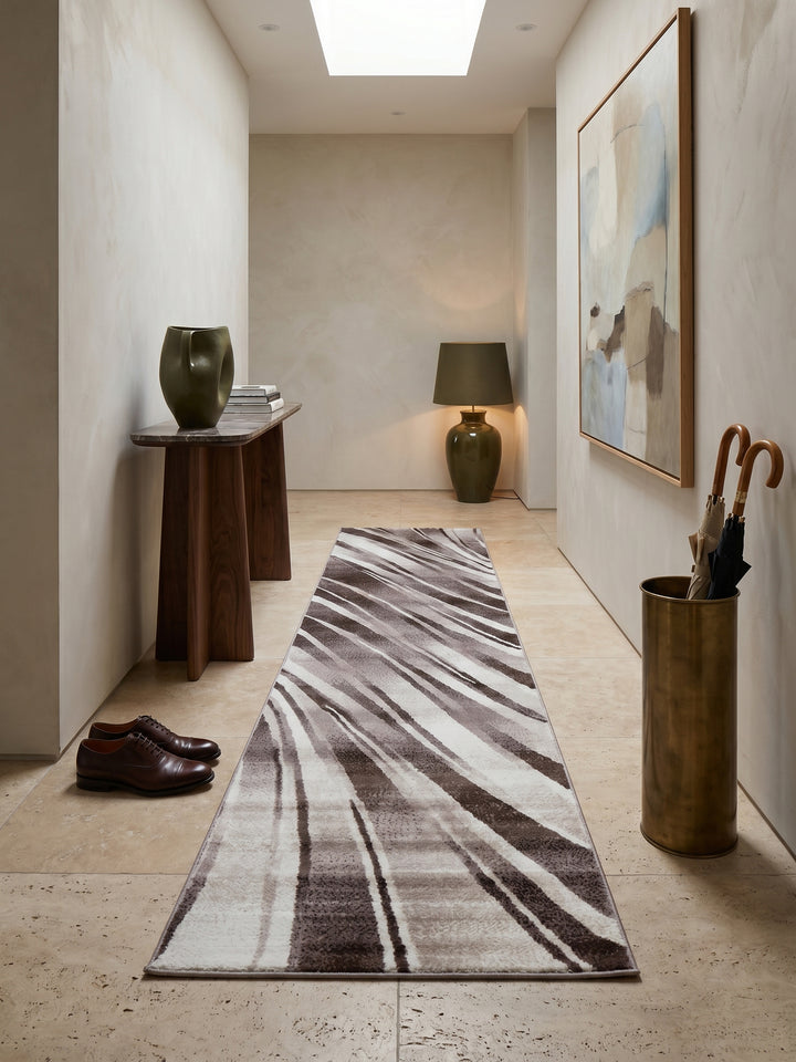 Teppich Brown Läufer Muster Draufsicht_