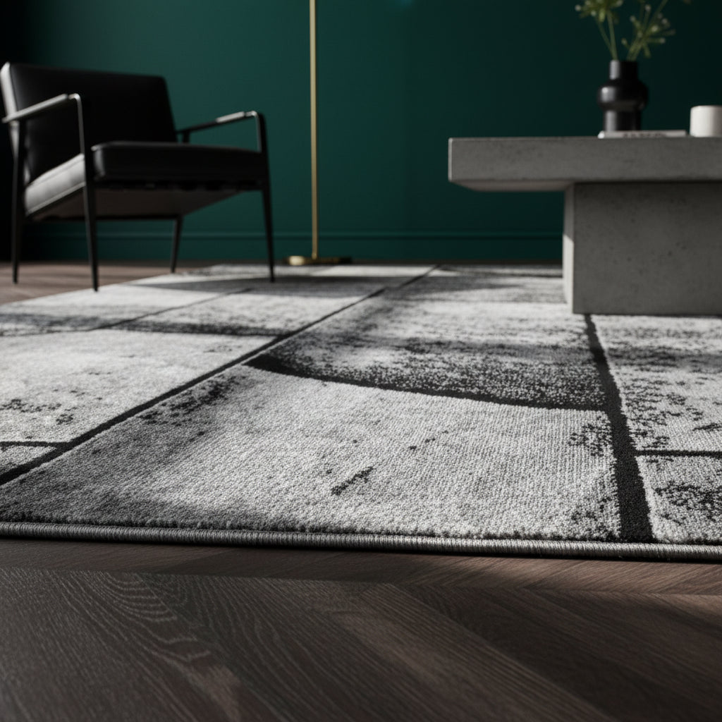 Teppich Handwäsche Kurzflor Steine Polypropylen Wohnzimmer Läufer