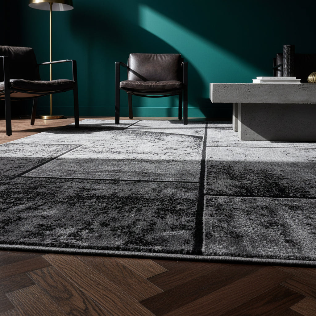 Teppich Handwäsche Kurzflor Steine Polypropylen Wohnzimmer Läufer