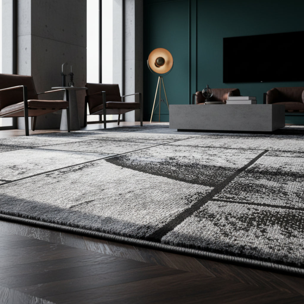Teppich Handwäsche Kurzflor Steine Polypropylen Wohnzimmer Läufer