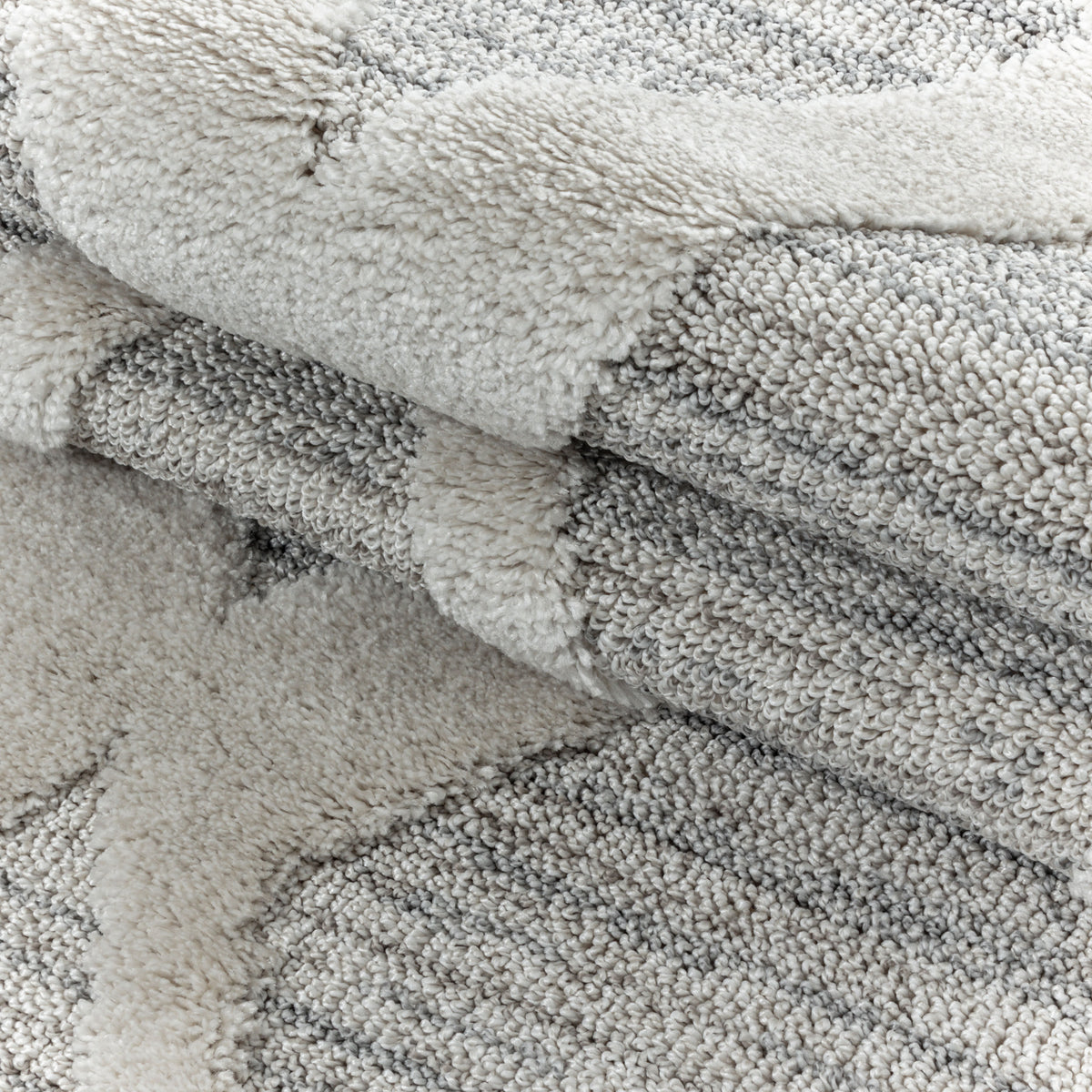 3D Hochflor-Teppich Boho-Rauten – Waschbar | Locker Gewebter Hoch-Tief-Effekt | 2,00 cm Florhöhe für Wohnkomfort – Ansicht 8