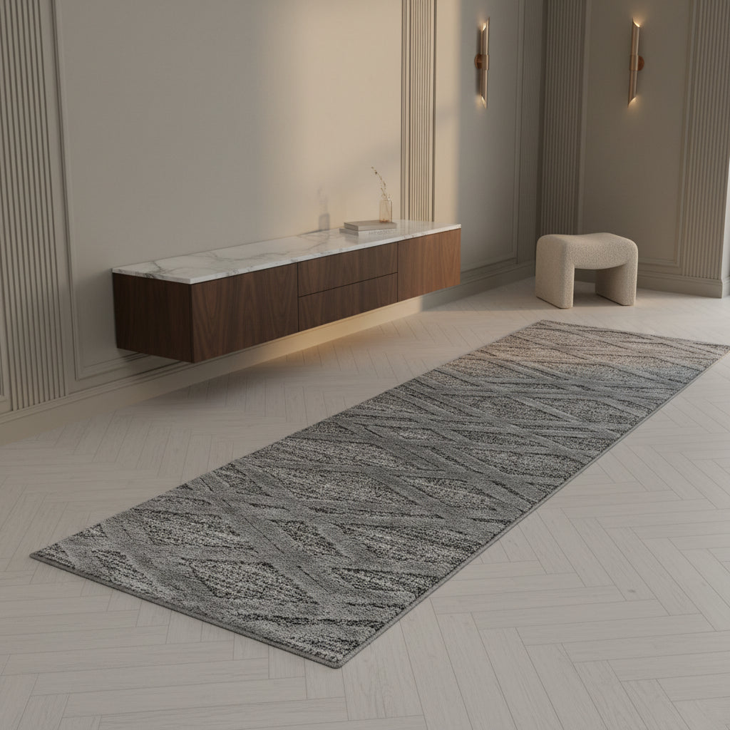 Teppich Hochflor Hoch-Tief Boho-Muster Polypropylen Wohnzimmer_Läufer_