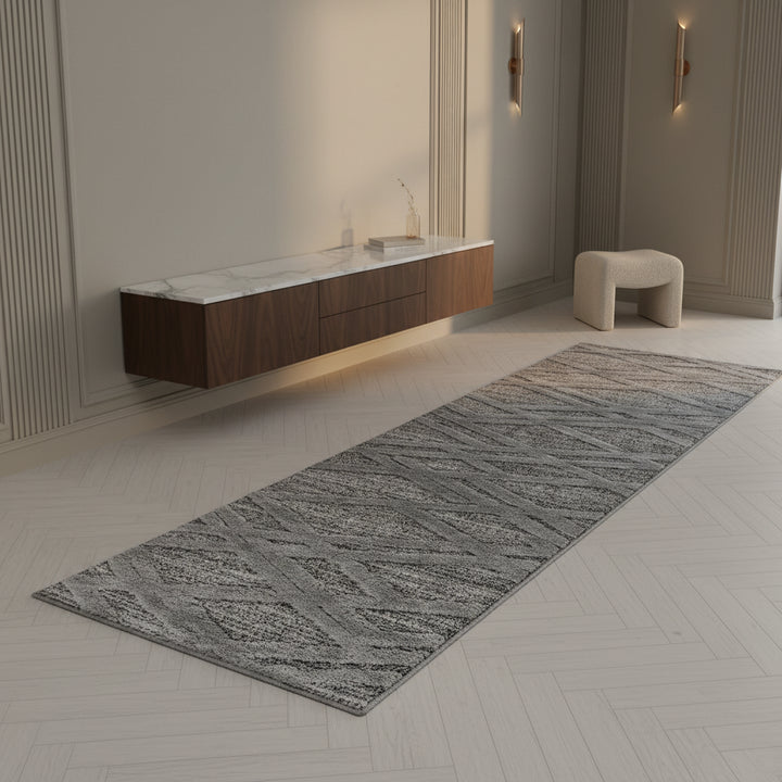 Teppich Hochflor Hoch-Tief Boho-Muster Polypropylen Wohnzimmer_Läufer_