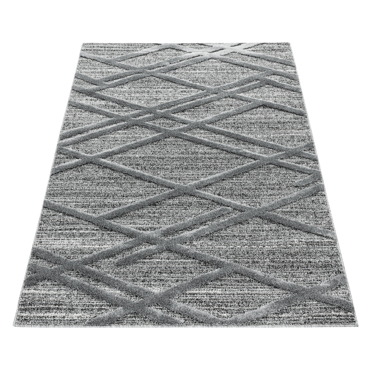 3D Hochflor-Teppich Diagonale Wellen – Waschbar | Expressiver Hoch-Tief-Effekt | 2,00 cm Florhöhe für Wohnkomfort – Ansicht 6