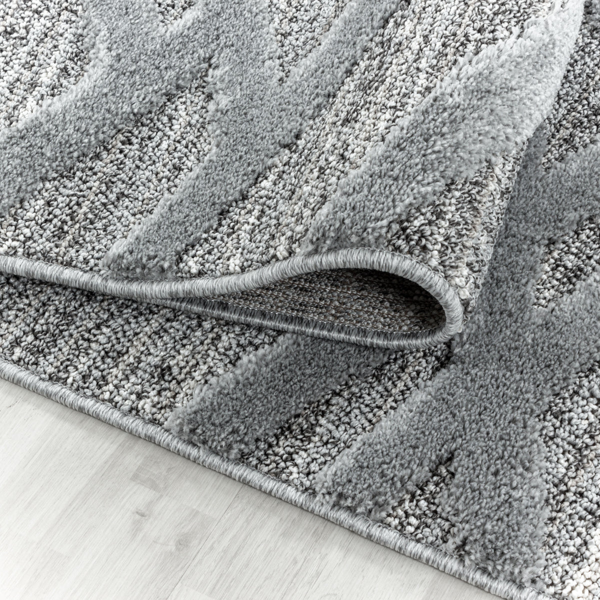 3D Hochflor-Teppich Diagonale Wellen – Waschbar | Expressiver Hoch-Tief-Effekt | 2,00 cm Florhöhe für Wohnkomfort – Ansicht 5