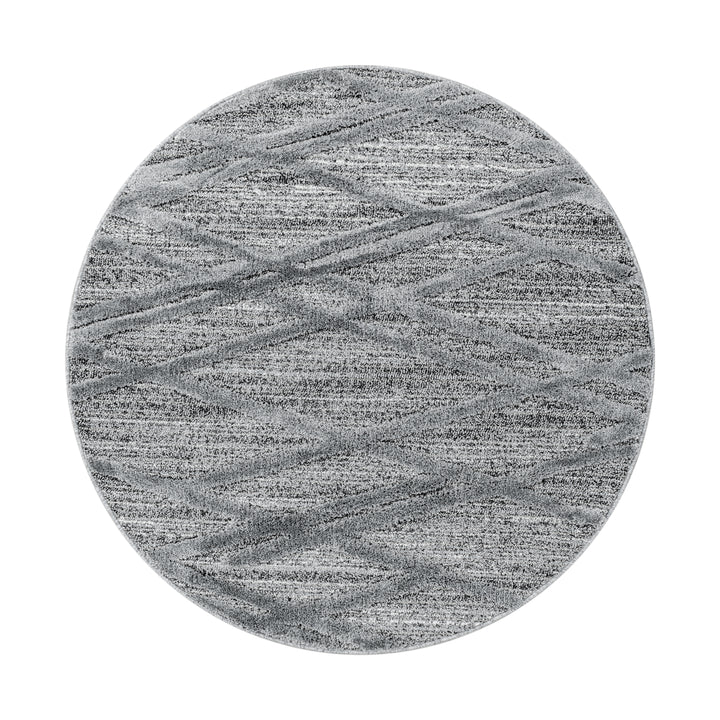 Teppich Hochflor Hoch-Tief Boho-Muster Polypropylen Wohnzimmer_Rund_