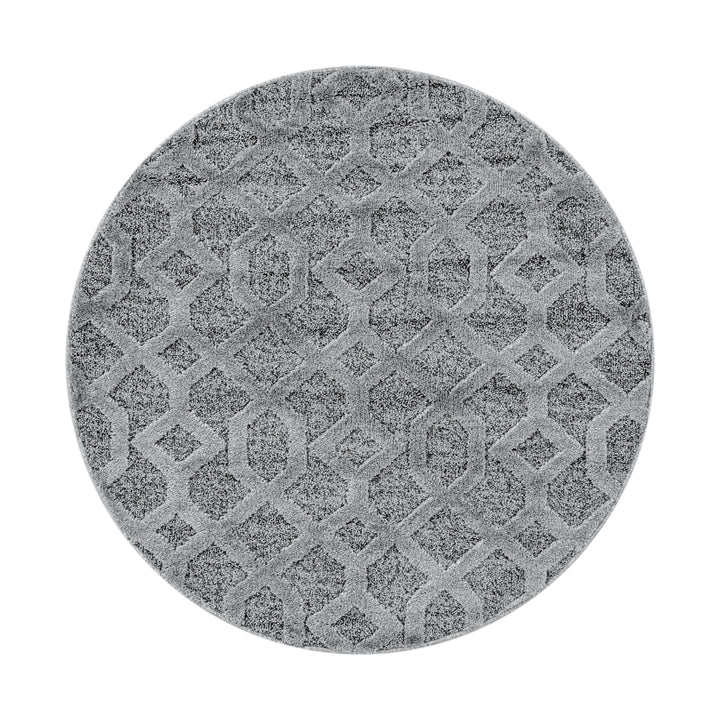 Teppich Hochflor Hoch-Tief Geometrisch Polypropylen Wohnzimmer_Rund_