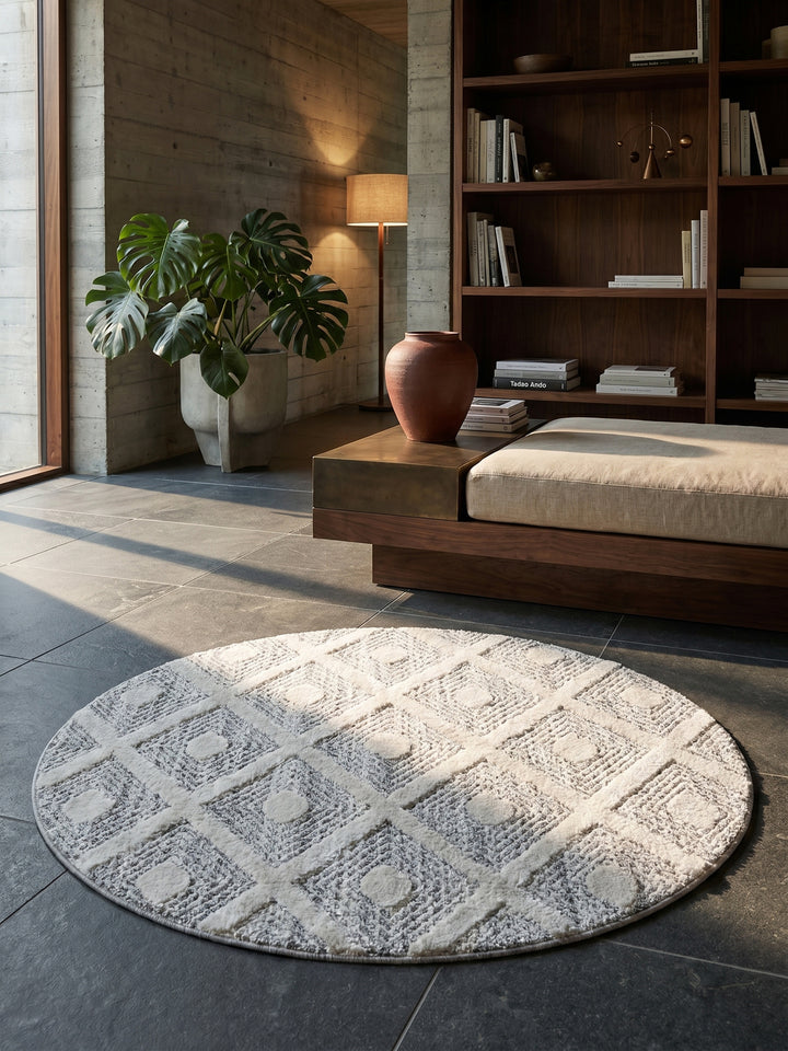 Teppich Grey rund Textur Nahaufnahme Detail_