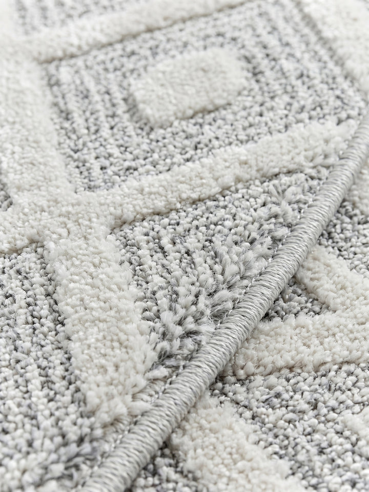Teppich Grey rund Farbdetail Muster_
