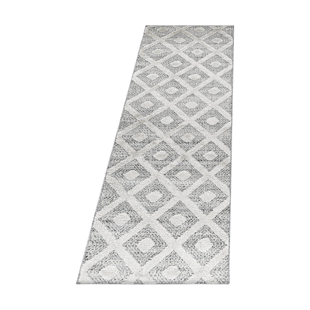 Teppich Hochflor Hoch-Tief Geometrisch Polypropylen Wohnzimmer_Läufer_